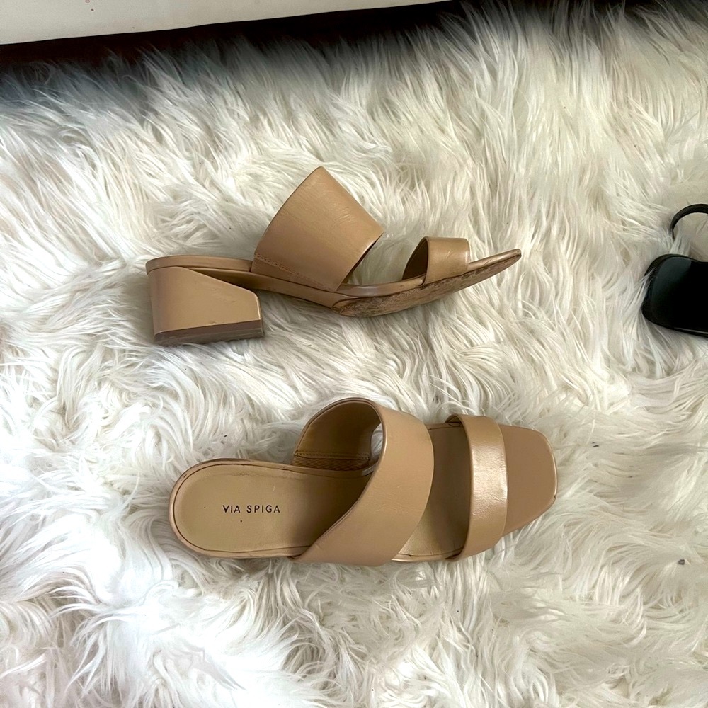 Nordstrom Nude Block-Heel Sandals | Size 7.5 | Minimalist Neutral Heels